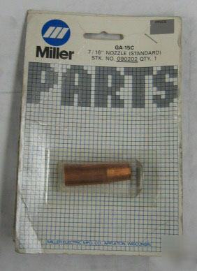 Miller 090202 nozzle, scr type .437 orif x 1.875 lg