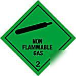 Compressed gas hazard warning sticker green (welding)