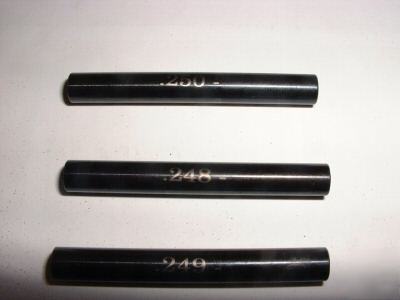 Pin gage set .061-.250 class zz minus black oxide pins 