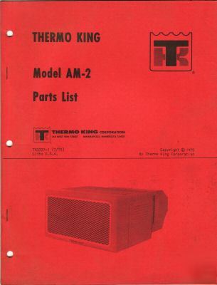 Thermo king am-2 air conditioner unit parts list book