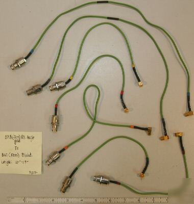 (8) smb(fem)rt gold to bnc(fem-bulkhead) cables 10