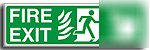 Fire exit (rm) d.r.sign-s. rigid-600X200MM(sa-055-rt)