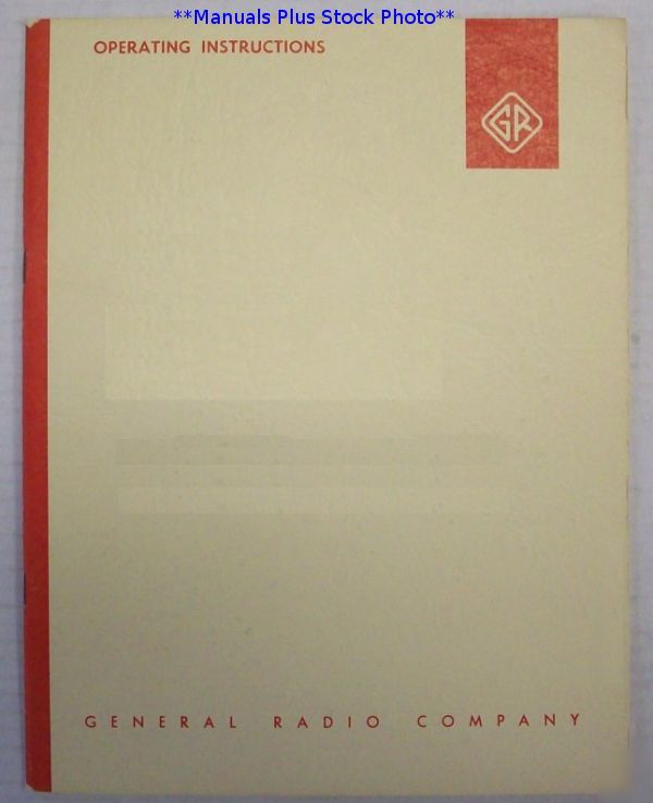 General radio gr 1433 op/service manual - $5 shipping 