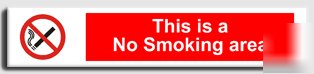 No smoking area sign.s rigid-250X50MM(pr-089-raa)