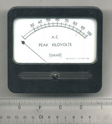 Vintage ac peak kilovots panel meter by ferranti