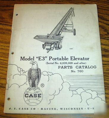 Case E3 portable elevator parts catalog manual book