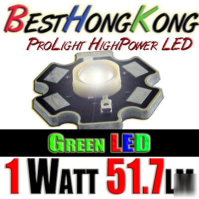 High power led set of 5000 prolight 1W green 51.7 lumen