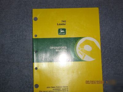 John deere 740 loader operators manual 1992