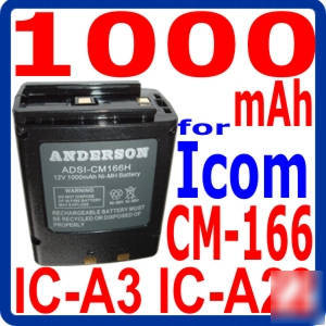 New 1000MA battery for icom cm-166 ic-A3 ic-A22 CM166 qd