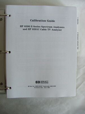 Hp 8590, 8591C analyzer calibration guide -oem 