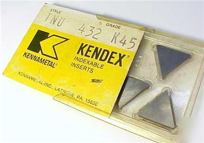 Lot of 5 kennametal carbide inserts tnu 432 / K45