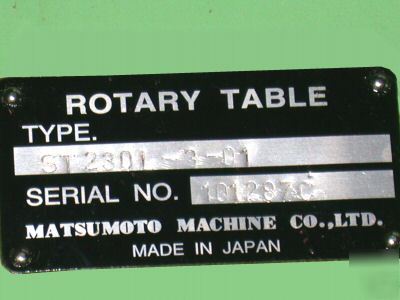 Matsumoto pneumatically driven rotary table ST230L-3-01