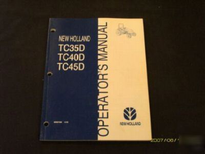 New holland TC35D TC40D TC45D tractor operators manual