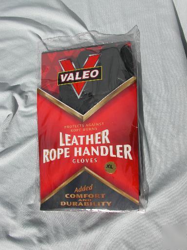 Valeo leather rope handler gloves size medium