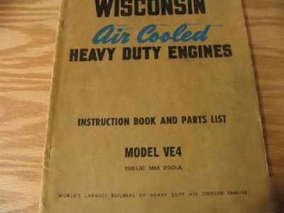Wisconsin VE4 instructions book and parts list manual