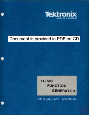 Tek tektronix fg 503 FG503 fg-503 service / op manual