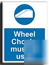Wheel chocks/used sign-a.vinyl-200X250MM(ma-119-ae)