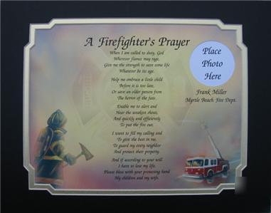 Firefighter's prayer personalized poem fireman gift mat