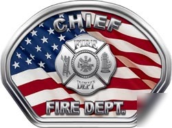 Fire helmet face decal 49 reflective chief flag