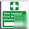 Nearest first aid box sign-s. rigid-300X300MM(sa-026-rl