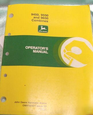 John deere 9450 9550 9650 combine operator's manual