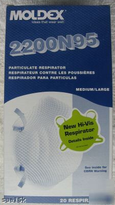 New 20 moldex 2200N95 particulate respirator med / lg
