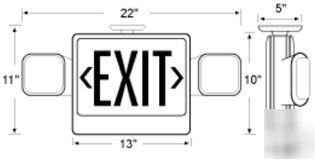 New lot 4 green combo led exit & emergency signs lights 