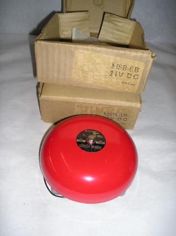 Notifier kms-6-24VDC-p 6IN. red fire alarm bell qn=2