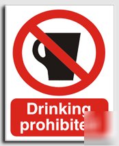 Drinking prohibited sign-adh.vinyl-200X250MM(pr-026-ae)