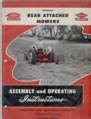 Ford tractor rear attached mowers manual 1954