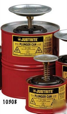 Justrite 1 gallon steel plunger can 