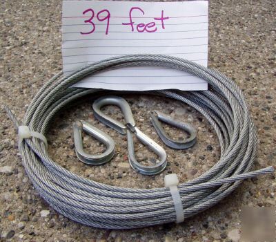 39 feet steel wire rope support cable sash cord thimble