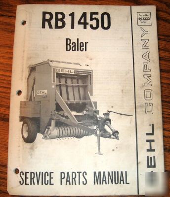 Gehl RB1450 round hay baler parts catalog manual