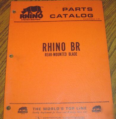 Rhino br rear mounted blade parts catalog manual book
