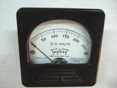 Triplett 0-250 dc d.c. volts panel meter model 327-t