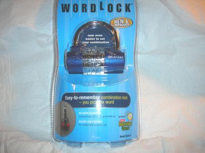 Wordlock combination lock* words not numbers * dk blue
