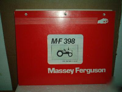 Massey ferguson 398 parts manual old used dealer book