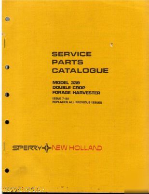 New holland 339 forage harvester parts book catalog