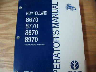 New holland 8670 8770 8870 8970 operators manual nh