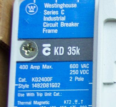 KD4200F westinghouse breaker 400 amp 2 pole nos obo