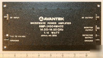 Avantek power amplifier 14.0-14.5GHZ 32DB amp-14504M402
