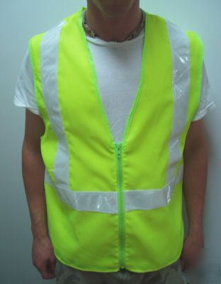 New safety reflective lime green vest size medium 