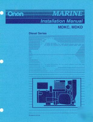 Onan mdkc mdkd marine diesel install manual 981-0600