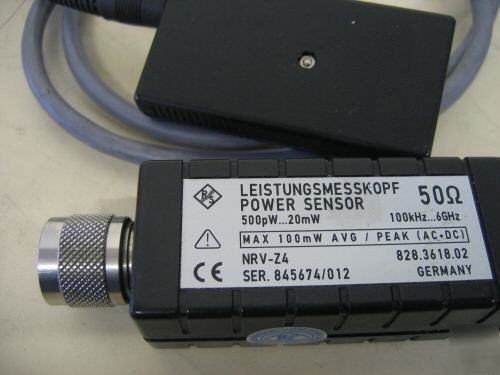 R&s rohde & schwarz nrv-Z4 power sensor, 100 khz-6 ghz