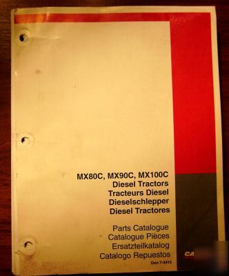Case ih MX80C MX90C & MX100C tractor parts catalog book