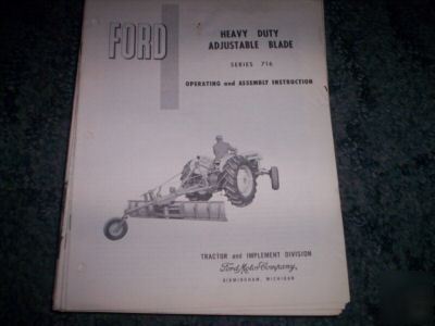 Ford adjustable blade series 716 operating instructns 