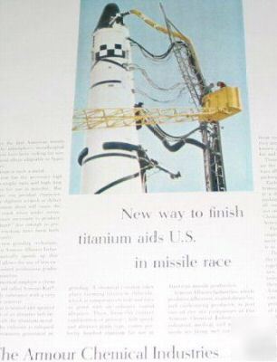 Armour chemical missile race-titanium finish -1960 ads