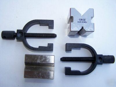 Groz set of v blocks with clamps 1.60 x 1.28 x 1.28