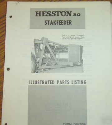 Hesston 30 stakfeeder hand parts catalog