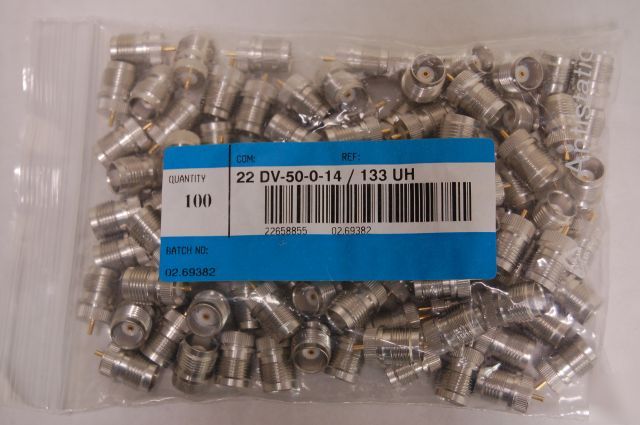 Huber-suhner press-in female tnc connectors (100/bag)